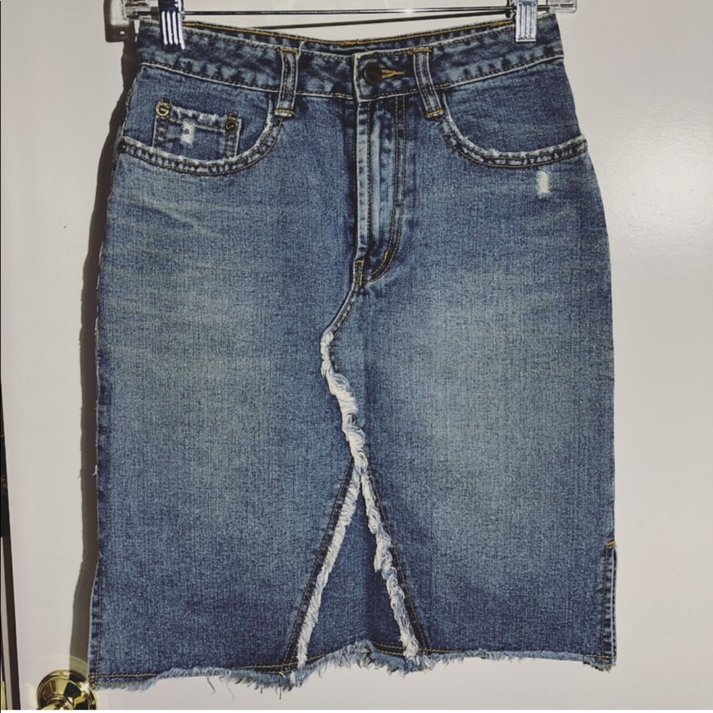 Denim Pencil Skirt by KAREN The Best Jeans